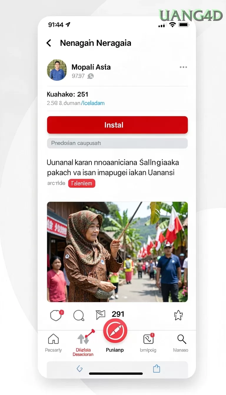 Cuplikan layar menu unduhan uang4d untuk perangkat Android